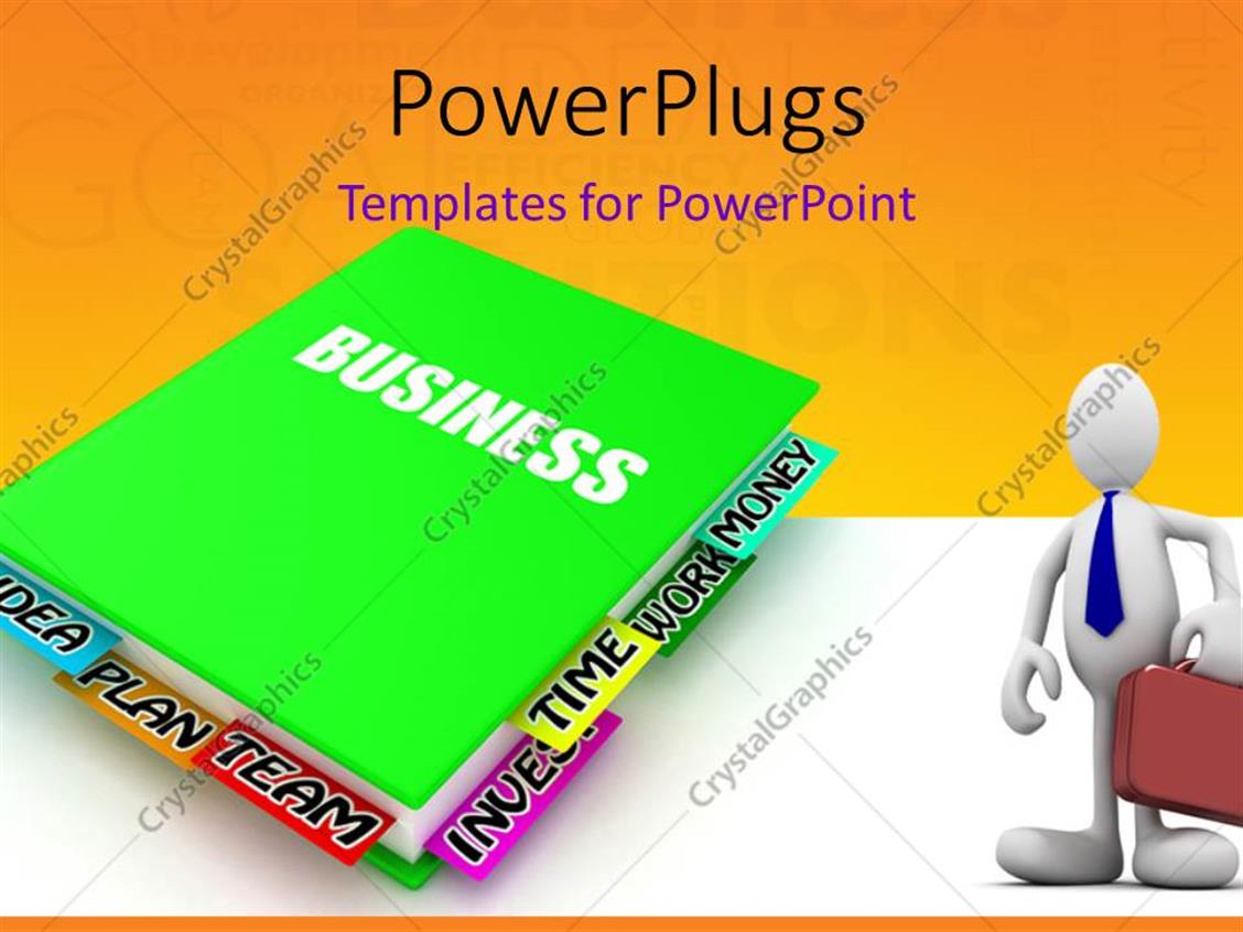 Powerpoint Template 3d Business Man With Briefcase With Business Plan Diary 3895 Enterprise Encryption Strategy Template
