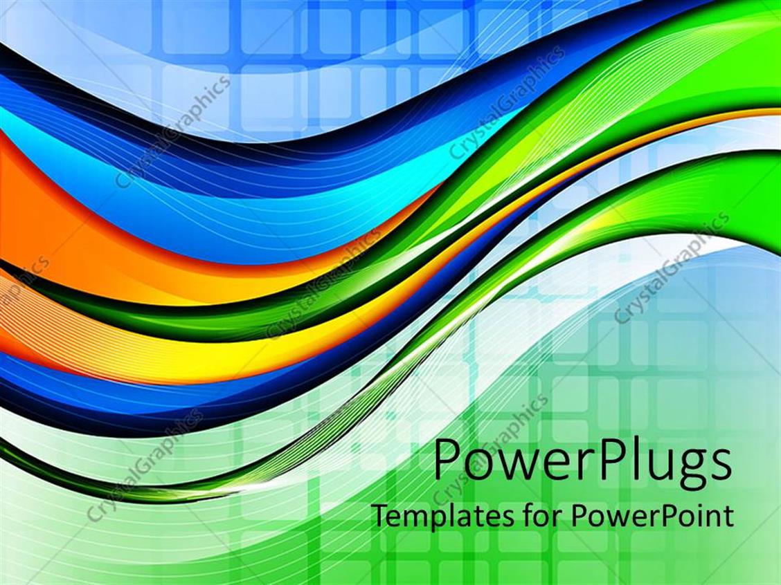 Powerpoint Template Abstract Wave And Grid Background In Green Blue Orange And Yellow 897 Blue And Orange Powerpoint Template