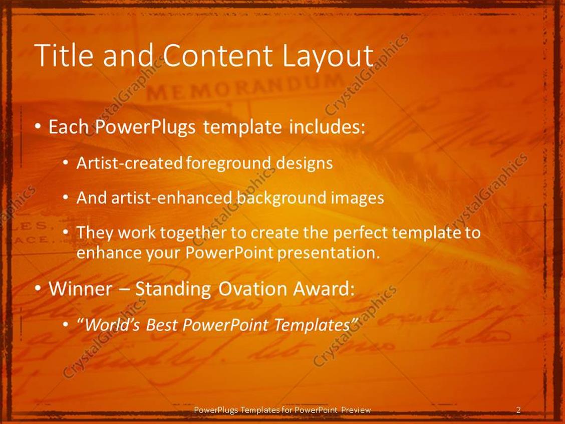 powerpoint template: ancient feather on old memorandum document powerpoint template: ancient feather on old memorandum document, Presentation templates