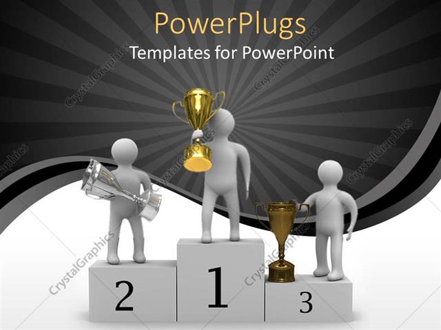 Powerpoint Template Award Presentation Of Gold Silver And Bronze Trophy On Stage 31431 Scholarship Presentation Template