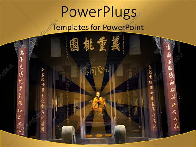 powerpoint template: beautiful chinese memorial temple with king powerpoint template: beautiful chinese memorial temple with king, Presentation templates