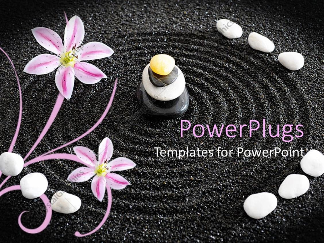 PowerPoint Template a beautiful depiction of zen garden along with