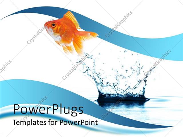 Powerpoint Template A Beautiful Fish And A Water Splash With Clear Background 14512 Fish Powerpoint Template