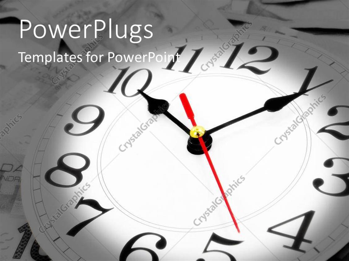 PowerPoint Template clock showing passing time past present future planning (29591)