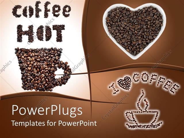 Powerpoint Template Collage Of Hot Coffee Depictions Of Coffee Cup Made Of Coffee Beans Coffee Coffee Powerpoint Template