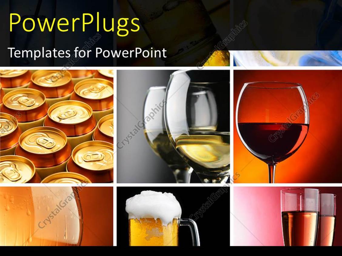 Powerpoint Template A Collection Of Wine Glasses With Various Backgrounds 1496 Free Powerpoint Templates Food And Beverage