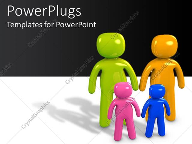 Powerpoint Template Colorful Family Figures With Two Kids In White Background 11686 Family Powerpoint Templates