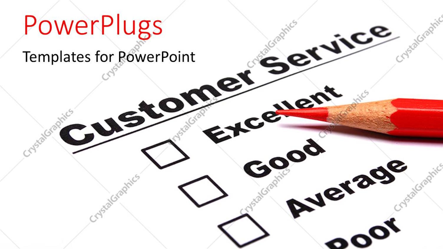 Powerpoint Template A Color Pencil And A Customer Service Document 8887 Survey Powerpoint Template Free
