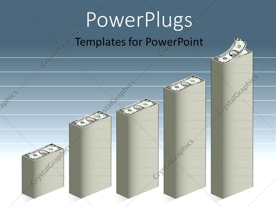 powerpoint template depiction of hollow bars in bar chart hollow bar chart
