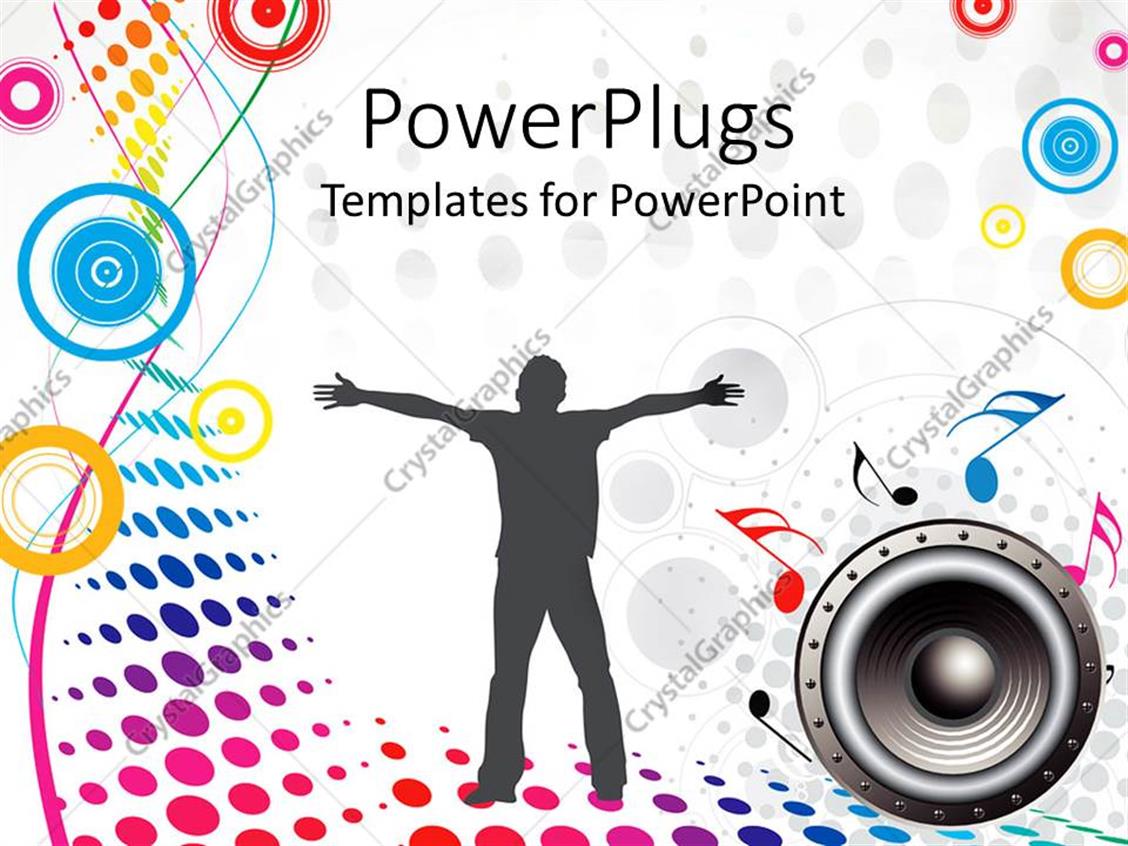 powerpoint template depiction of a human on a music music powerpoint themes