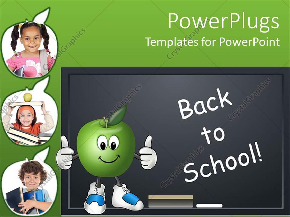 Powerpoint Template Education School Theme With Back To School On Blackboard Chalkboard With Back To School Powerpoint Templates