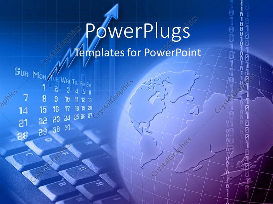 Powerpoint Template A Globe With Binary Numbers And Keyboard In Background 6025 Binary Powerpoint Template