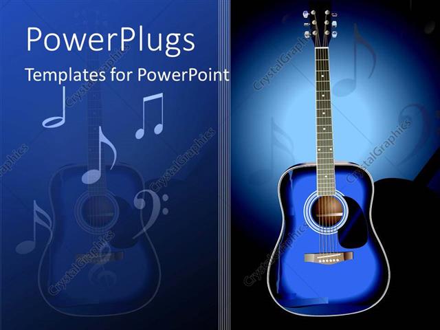 Powerpoint Template A Guitar And Music Signs Along With Place For Texts 15282 Guitar Powerpoint Template