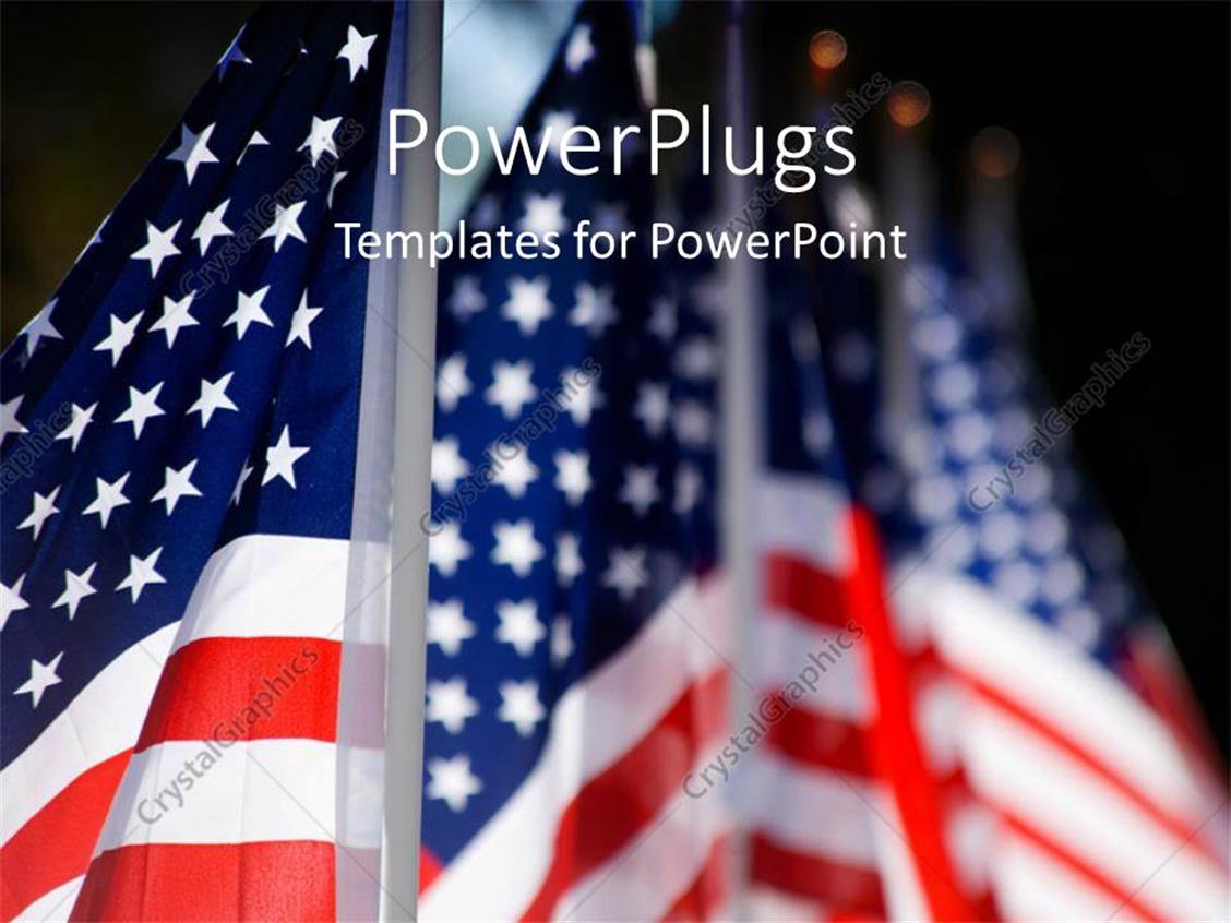 Powerpoint Template Hoisted American Flags Lines Up For Military Veterans Remembrance 1648 Veteran Powerpoint Template