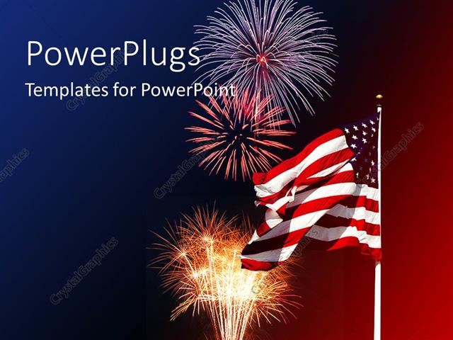 powerpoint template: lots f fireworks and an american flag on a powerpoint template: lots f fireworks and an american flag on a, Presentation templates