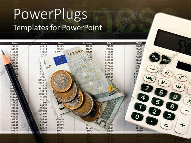 Powerpoint Template Numbers On Sheet Including Months Calculator Money And Pencil 4992 Accounting Powerpoint Templates