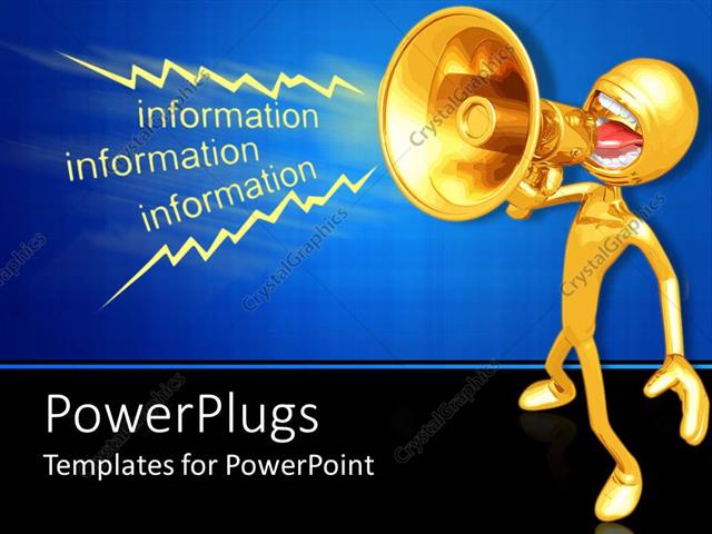 powerpoint template: a person announcing information with blue powerpoint template: a person announcing information with blue, Presentation templates