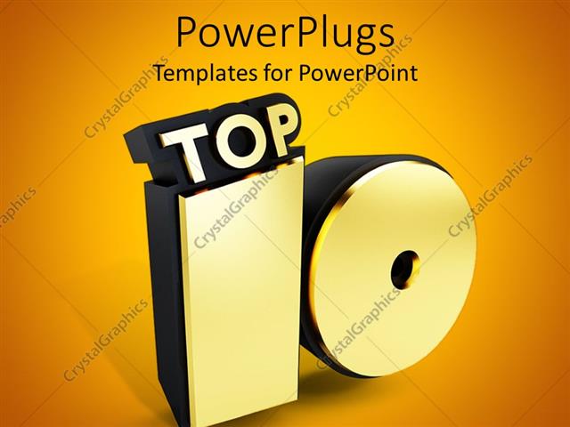 Powerpoint Template Representation Of A Golden Top 10 With Golden Background 29764 Top 10 Powerpoint Templates