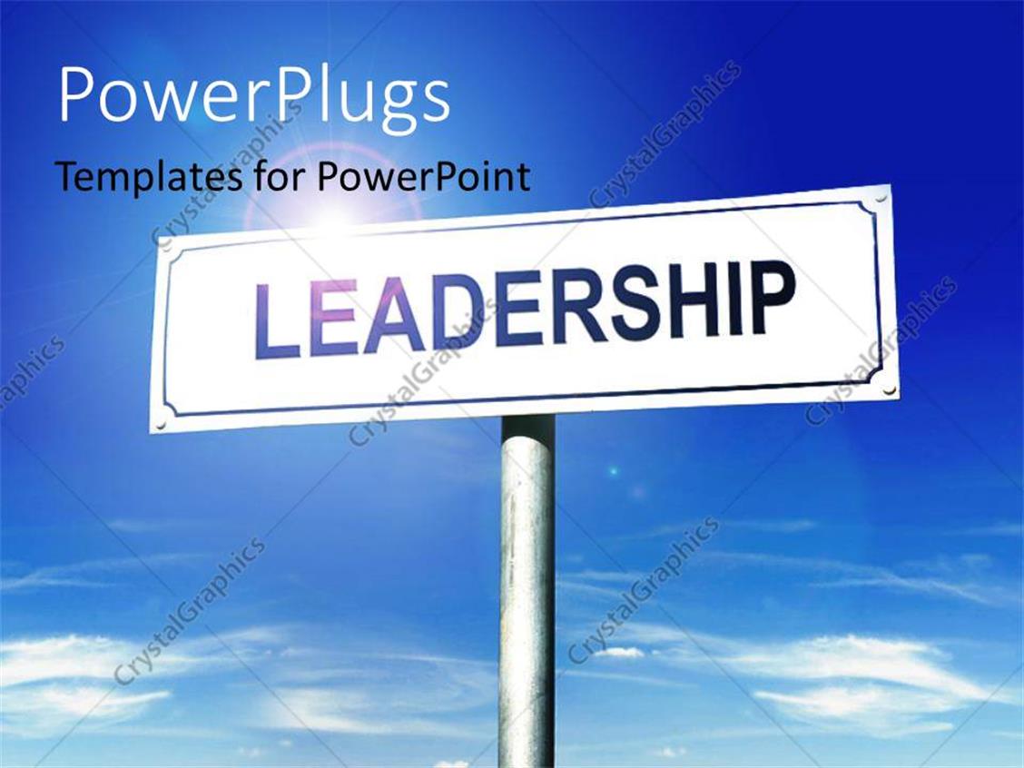 Powerpoint Template A Sign Of Leadership With Sky In The Background 18806 Leadership Powerpoint Templates