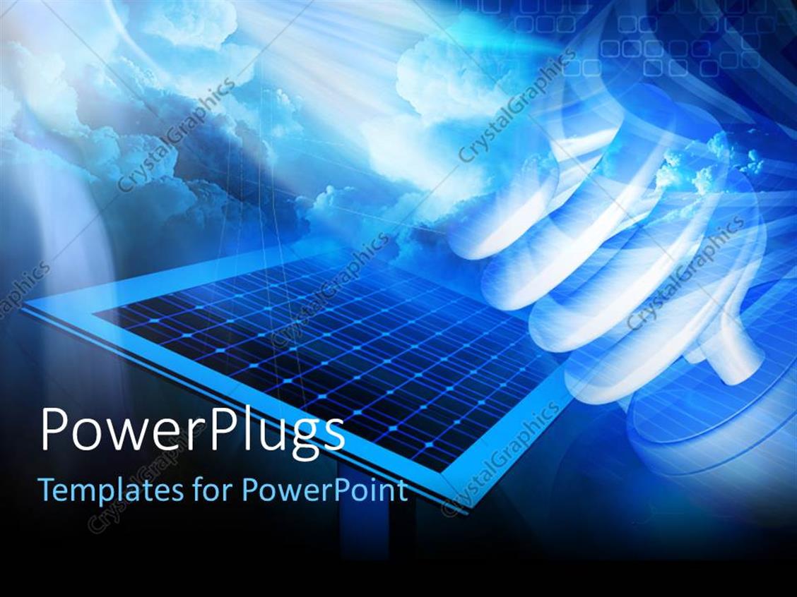 Powerpoint Template Solar Panel On A Hi Tech Background With Led Bulb In Background 26753 Solar Panel Powerpoint Template