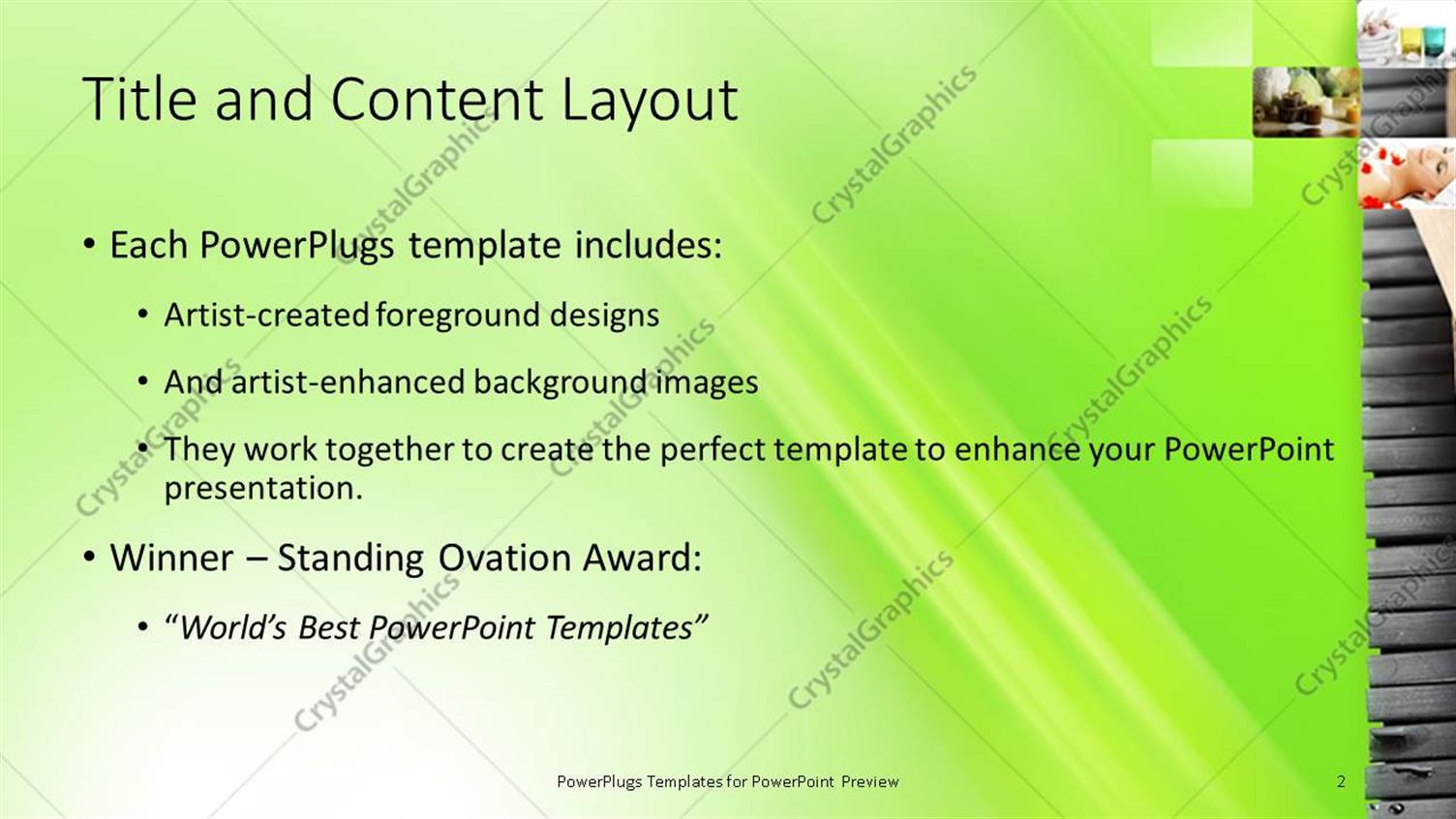 powerpoint template: collage of spa collection on green background powerpoint template: collage of spa collection on green background, Powerpoint templates