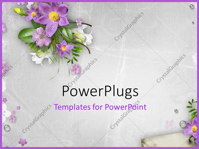 Powerpoint Template: Spring Flowers On Textured Background (27213)