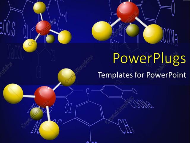 Powerpoint Template Three Chemical Molecules With Yellow And Red Colored Nodes 6781 Chemistry Powerpoint Template