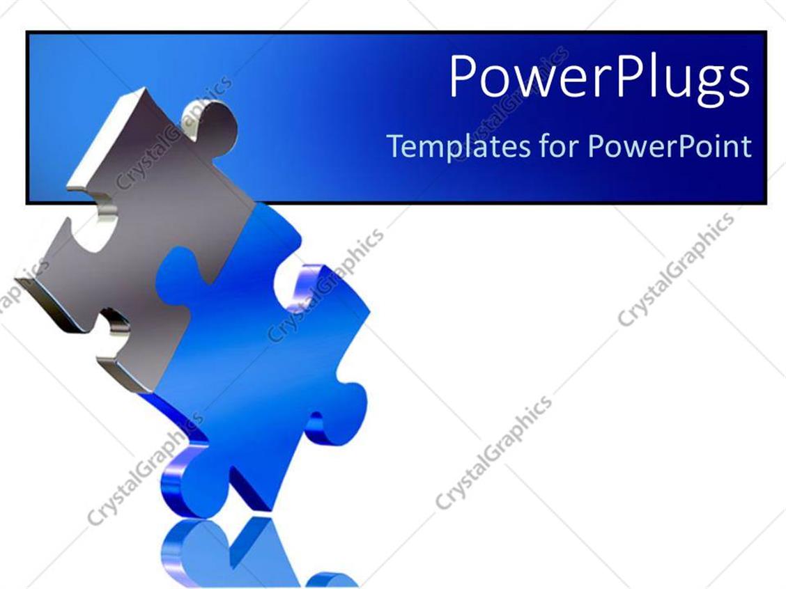 Powerpoint Template Two Pieces Of Puzzle Come Together As A Solution Metaphor On A White Powerpoint Puzzle Pieces Template