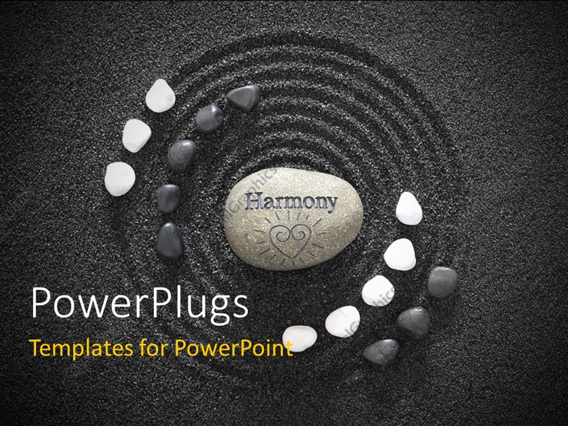 PowerPoint Template zen stones with a sand in the background (32200)